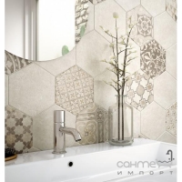 Плитка для підлоги, шестикутна, декор 17,5x20 Equipe Hexatile Cement Garden Grey 22099 (випадковий візерунок)