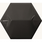 Настенная плитка, шестиугольная 12,4x10,7 Equipe Magical 3 Star Black 23078 (черная, глянцевая)