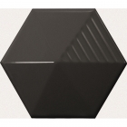 Настенная плитка, шестиугольная 12,4x10,7 Equipe Magical 3 Umbrella Black 23073 (черная, глянцевая)