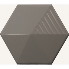Настенная плитка, шестиугольная 12,4x10,7 Equipe Magical 3 Umbrella Dark Grey 23071 (темно-серая, глянцевая)