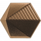 Настенная плитка, шестиугольная 12,4x10,7 Equipe Magical 3 Umbrella Metallic 23056 (бронза, глянцевая)