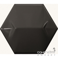 Настенная плитка, шестиугольная 12,4x10,7 Equipe Magical 3 Star Black 23078 (черная, глянцевая)