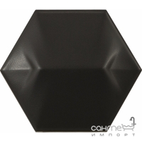 Настенная плитка, шестиугольная 12,4x10,7 Equipe Magical 3 Star Black Matt 23028 (черная, матовая)