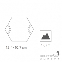 Настенная плитка, шестиугольная 12,4x10,7 Equipe Magical 3 Star Metallic 23054 (бронза, глянцевая)