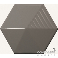 Настенная плитка, шестиугольная 12,4x10,7 Equipe Magical 3 Umbrella Dark Grey 23071 (темно-серая, глянцевая)