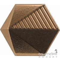 Настенная плитка, шестиугольная 12,4x10,7 Equipe Magical 3 Umbrella Metallic 23056 (бронза, глянцевая)