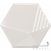 Настенная плитка, шестиугольная 12,4x10,7 Equipe Magical 3 Umbrella White Pearl 23057 (белая, перламутровая)