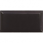 Настенная плитка 10x20 Equipe Metro Black Matte 20124 (черная, матовая)