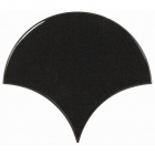 Настенная плитка 10,6x12 Equipe Scale Fan Black 21967 (черная, глянцевая)