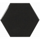 Настенная плитка 12,4x10,7 Equipe Scale Hexagon Black 21915 (черная, глянцевая)