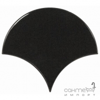 Настінна плитка 10,6x12 Equipe Scale Fan Black 21967 (чорна, глянсова)