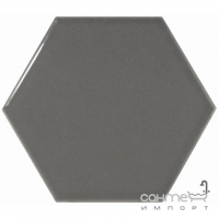 Настінна плитка 12,4x10,7 Equipe Scale Hexagon Dark Grey 21913 (темно-сіра, глянсова)