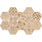 Плитка универсальная, шестиугольник, декор 18,2x21 Ragno Epoca Decoro Cementine Rosa R55U
