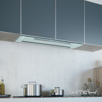 Встраиваемая кухонная вытяжка Franke Maris Pull Out Slim FMPOS 908 BI X 110.0392.878 прозрачное стекло