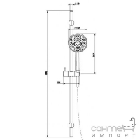 Душевой комплект Gessi Trasparenze 162843, 34346/299 Черный/Хром