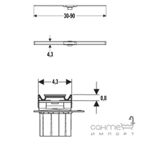 Крышка дренажного канала Geberit CleanLine60 154.457.00.1 черный/матовый металл