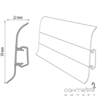 Напольный плинтус Cezar Premium 216, арт. W-PC-PR-M216-250 (пластиковый)