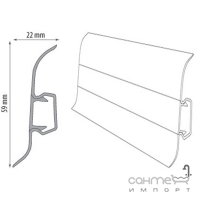 Плінтус для підлоги Cezar Premium 215, арт. W-PC-PR-M215-250 (пластиковий)