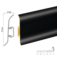Напольный плинтус Cezar Premium 90 Черный (пластиковый)