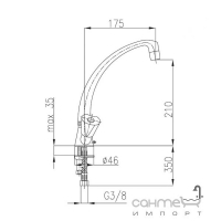 Смеситель для мойки с поворотным изливом KFA Armatura Ceramic 333-91x-00 Хром