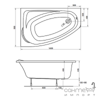 Асимметричная акриловая ванна Kolo Mystery 140 левосторонняя