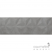 Настенная плитка, декор 25X75 Newker District Mirror Graphite (темно-серая)