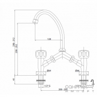 Змішувач для раковини на два отвори Міст Bianchi Sun LVB756000/CRM Хром