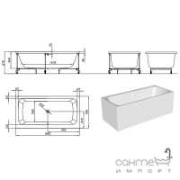 Акриловая прямоугольная ванна Kopla-San Bell 180x90
