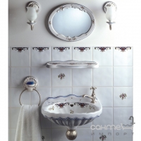 Зеркало для ванной комнаты Herbeau Charly 1207 белое с рисунком 11 Руан Марли