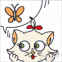Плитка настінна Kerama Marazzi Декор Кішки-Мишки Метелик NTA1315009