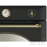 Электрический духовой шкаф Smeg Coloniale SF855A Черный, фурнитура золото