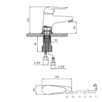 Смеситель для раковины Derakhshan Ava AV-1203 хром