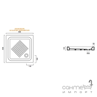 Квадратний душовий піддон Catalano Base 1808000 білий