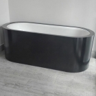 Окрема акрилова ванна з панеллю з литого каменю Vagnerplast Kasandra Corralit Oval VPBA175KAS2X чорна