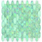 Мозаїка скляна 28x29 Veneto Design GLASS LUXOR GLASS M344 (блакитно-зелена з переливом)