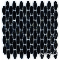 Мозаика стеклянная 28x29 Veneto Design GLASS LUXOR NEGRO M344 (черная)
