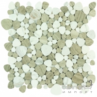 Мозаика из натурального камня 30X30 Veneto Design Marble ATLAS M372 (серая/белая)
