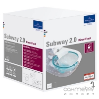 Подвесной безободковый унитаз с сидением softclose slim Villeroy&Boch Subway 2.0 Direct Flush Ceramic Plus 5614R2R1
