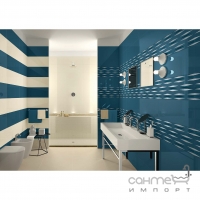 Плитка для стен 25x60 Viva Ceramica Miroir Rett. Fjord (синяя) 655P5R