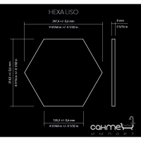 Настінна плитка шестикутна 21,5x25 Wow Hexa Liso Graphite Matt (чорна, матова)