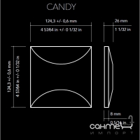 Настенная плитка 12,5x12,5 Wow Candy Graphite Matt (черная, матовая)