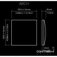 Настінна плитка 12,5x12,5 Wow Arch Ash Grey Matt (сіра, матова)