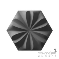 Шестиугольная плитка для стен 21,5x25 Wow Fiore Graphite Matt (черная, матовая)