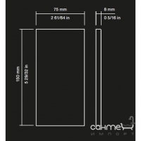 Настенная плитка 7,5x15 Wow Subway Lab Liso M Graphite Gloss (черная, глянцевая)