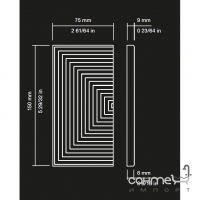 Настенная плитка 7,5x15 Wow Subway Lab Canale M Graphite Gloss (черная, глянцевая)