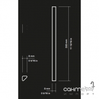 Бордюр 0,8x30 Wow Subway Lab Edge XL Graphite Gloss (чорний, глянсовий)