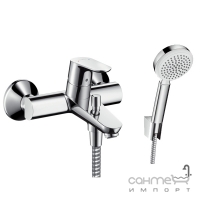 Смеситель для ванны Hansgrohe Focus 31940000 хром + душевой гарнитур Crometta-100 266664000 хром