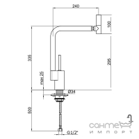 Смеситель для кухни с подвижным изливом Webert Kitchen 360 TS920302.744 белый/хром