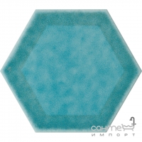 Настенная плитка, шестиугольная 25,4x29,4 Cerasarda Sardinia ESAGONA CORNICE ACQUA (бирюзовая)