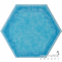 Настенная плитка, шестиугольная 25,4x29,4 Cerasarda Sardinia ESAGONA CORNICE TURCHESE ABBAMAR (голубая)